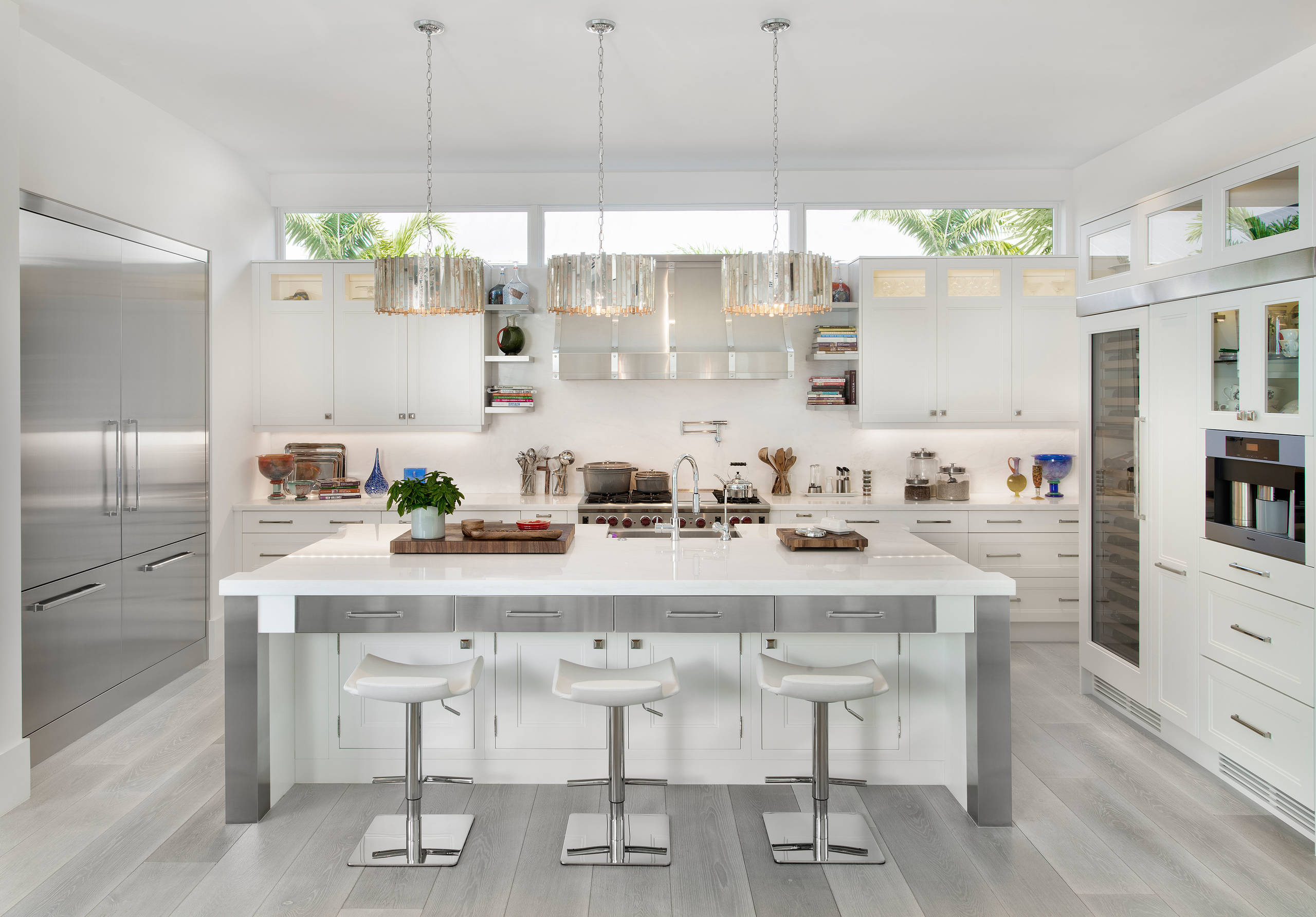 modern kitchen grey floor