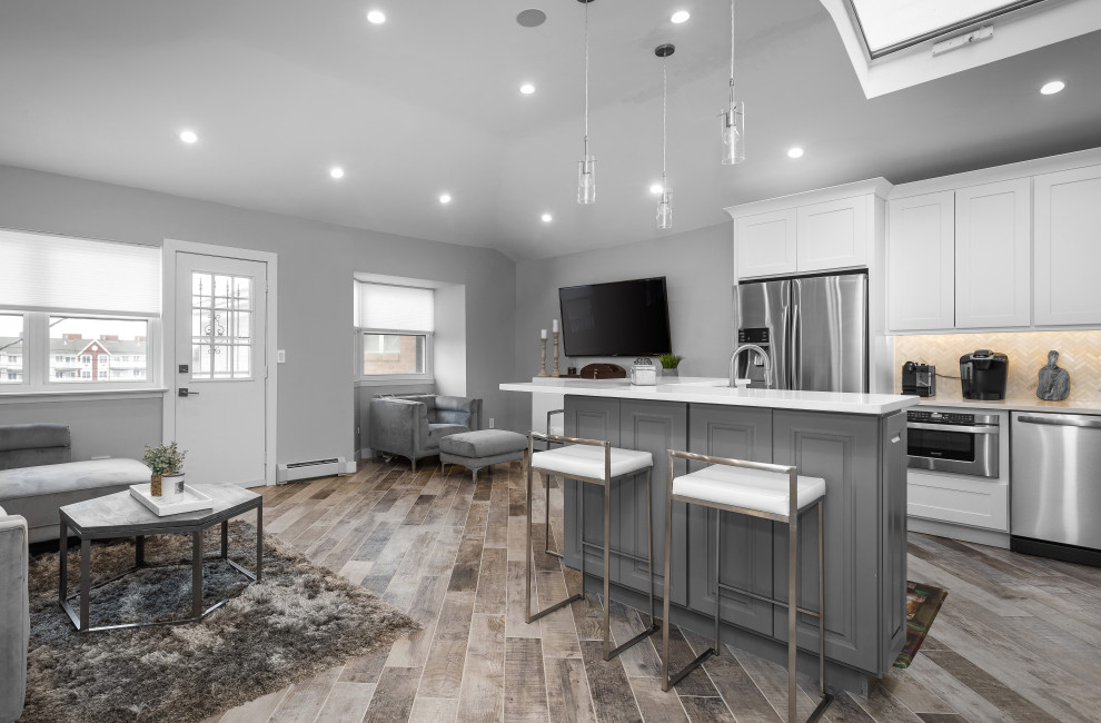 Modern Condo, Queens, NY Transitional Kitchen New York by Raw