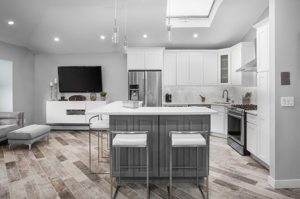 Modern Condo, Queens, NY Transitional Kitchen New York by Raw