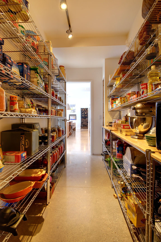 Cottage kitchen pantry photo in Toronto with open cabinets