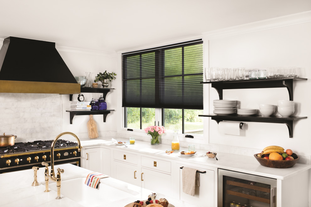 Modern Farmhouse Kitchen Window Treatments Sheer Black Honeycomb Shades Contemporary Kitchen Baltimore By Next Day Blinds