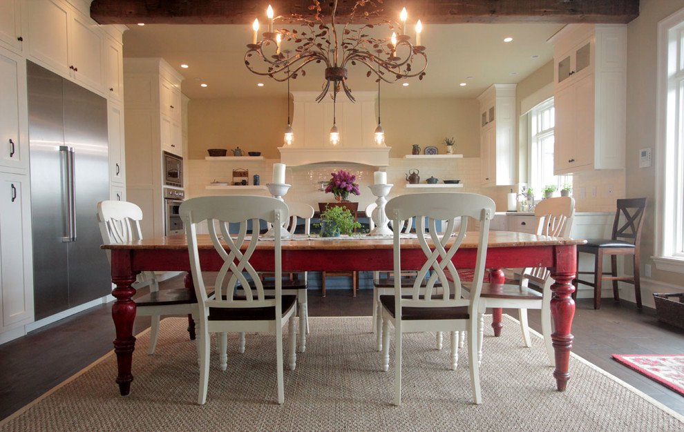 Inspiration for a farmhouse dining room in Vancouver.