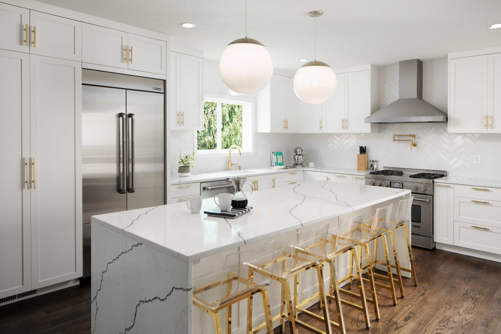 Modern Glam Kitchen - Transitional - Kitchen - Portland - by Introspecs ...