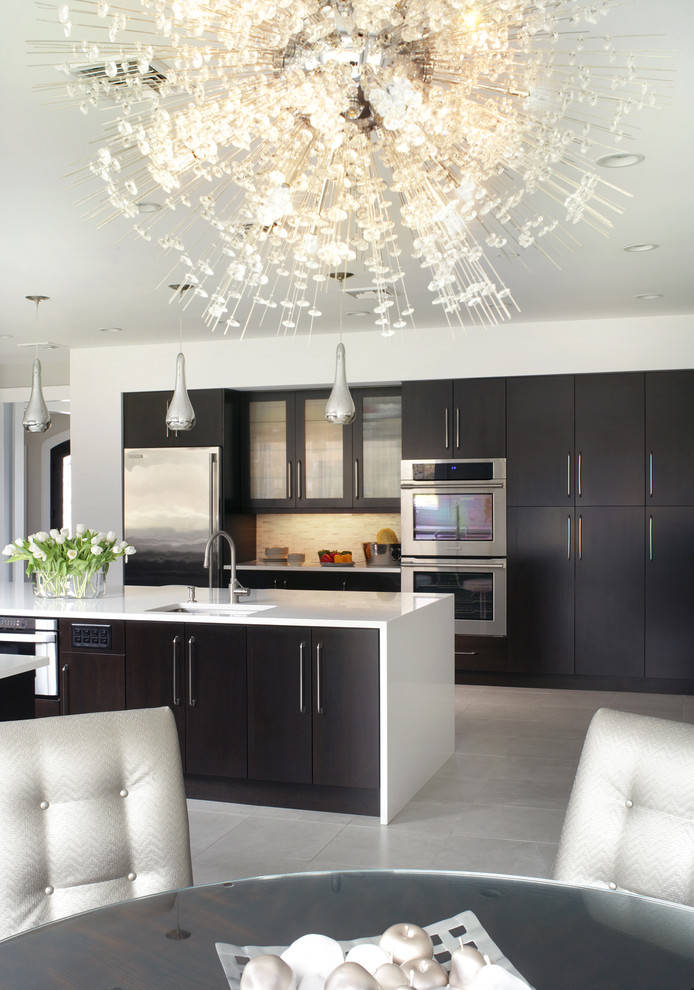 Example of a trendy kitchen design in New York