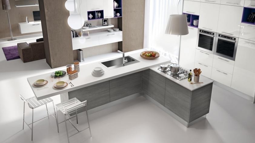 Mid-sized minimalist kitchen photo in New York