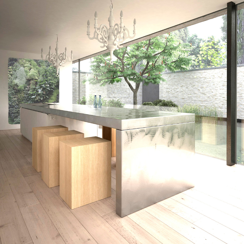 Modern Kitchen and Living Wall Modern Kitchen San Francisco by