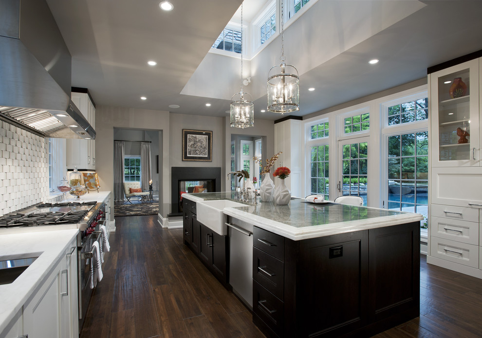 Inspiration for a contemporary kitchen remodel in Philadelphia with a farmhouse sink