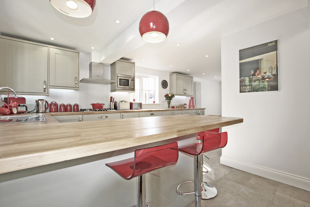 Modern Kitchen Diner with Red Accents - Contemporary - Kitchen - Other ...