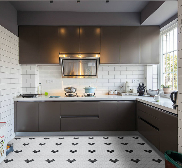 Modern Kitchen Floor Triangular, Mosaic Kitchen Floor Tiles