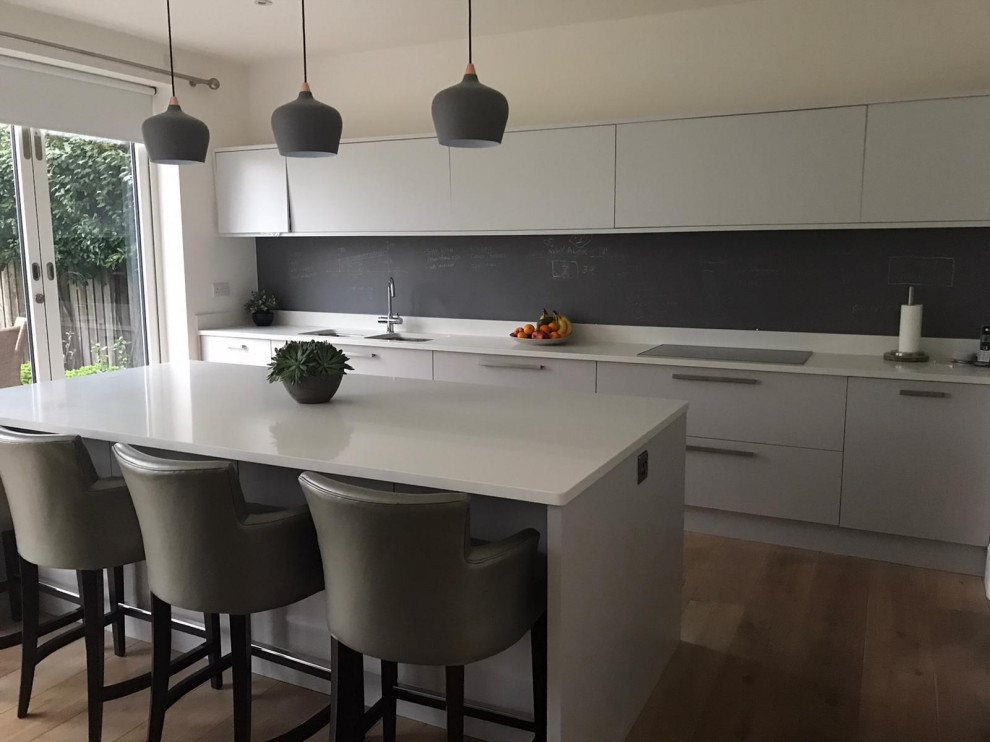 Modern kitchen painted in Dulux Perfectly Taupe and Polished Pebble