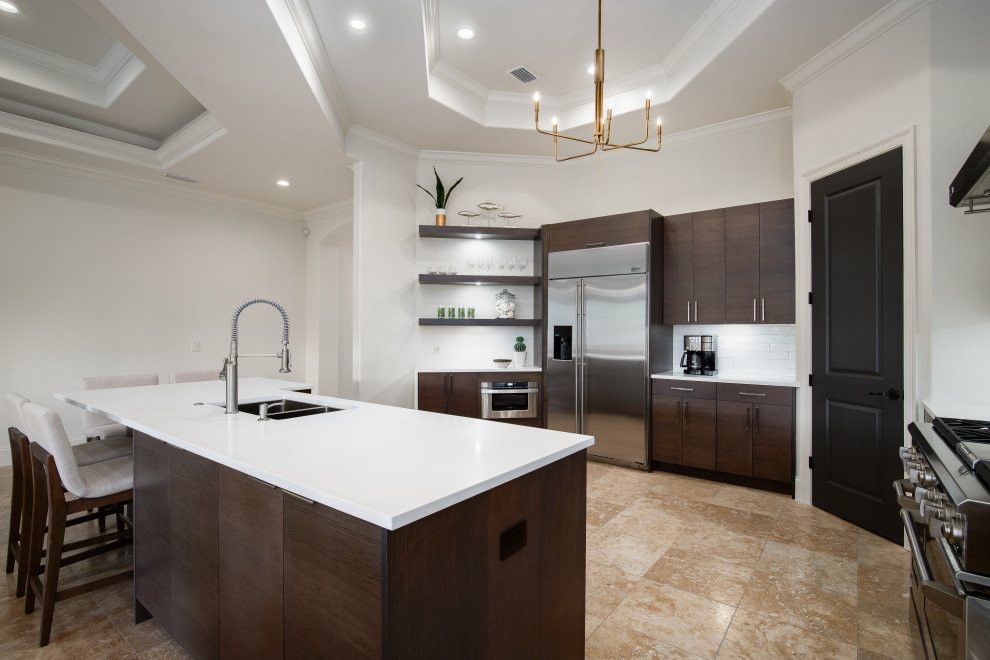 Modern Kitchen Remodel Done With New Floating Shelves Contemporary Kitchen Miami By