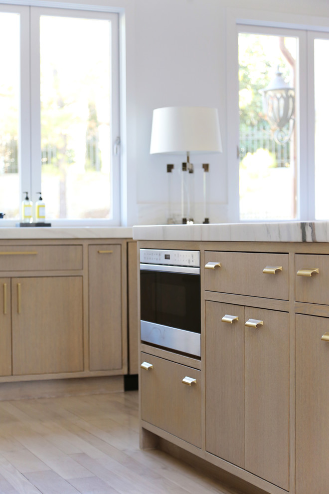 Modern Kitchen Remodel Island Built In Microwave Transitional