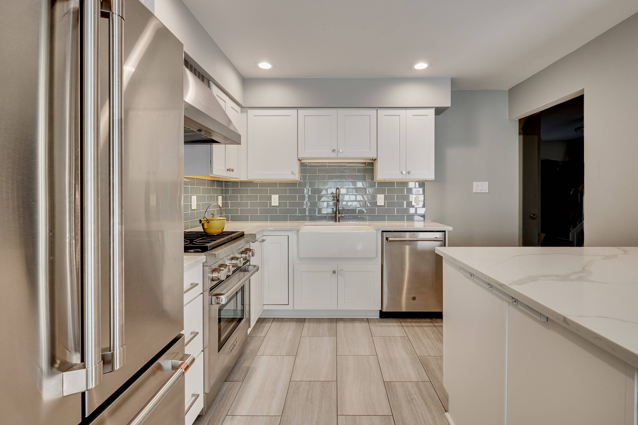 light grey vinyl flooring kitchen