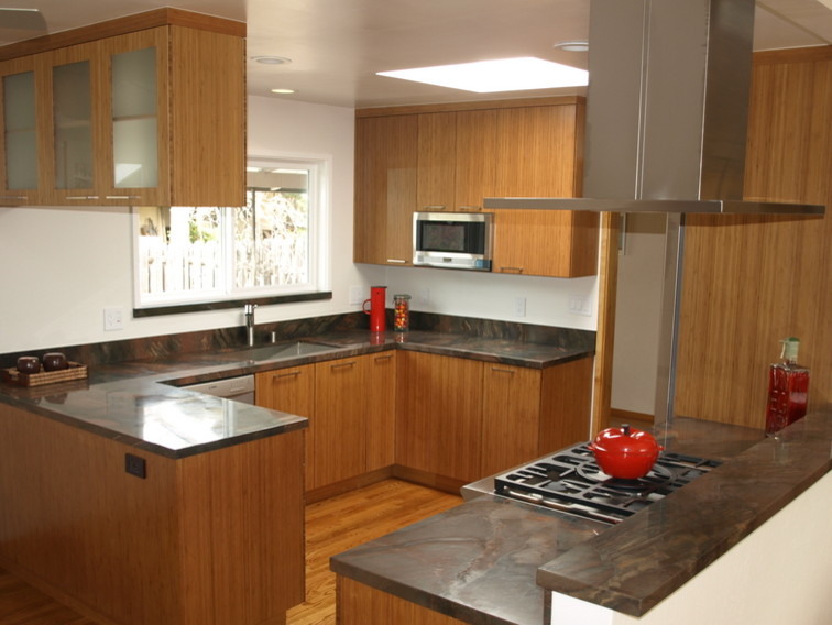 Modern Kitchen with Bamboo Cabinets - Contemporary - Kitchen - San