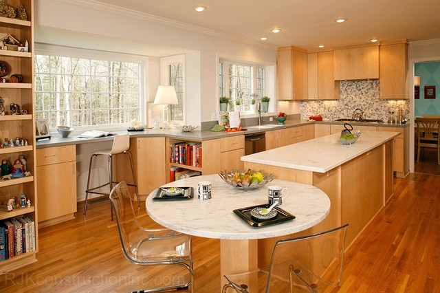 Modern kitchen with CWP Cabinetry & Marble Island - Contemporary - Kitchen  - DC Metro - by RJK Construction Inc | Houzz UK