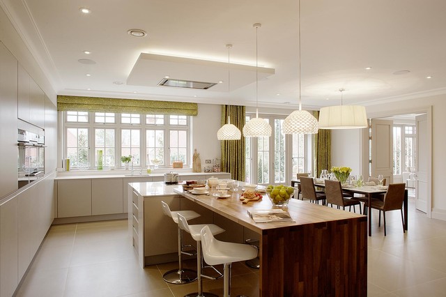 Modern Large Kitchen With Barstools And Flos Lighting Contemporary Kitchen Cheshire By Uber Interiors Houzz