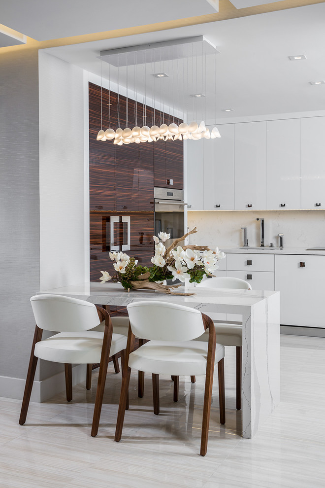 Modern Miami Condo Custom Cabinetry Design - Contemporary - Kitchen ... - High-End Condo With Custom Kitchen Cabinetry Design