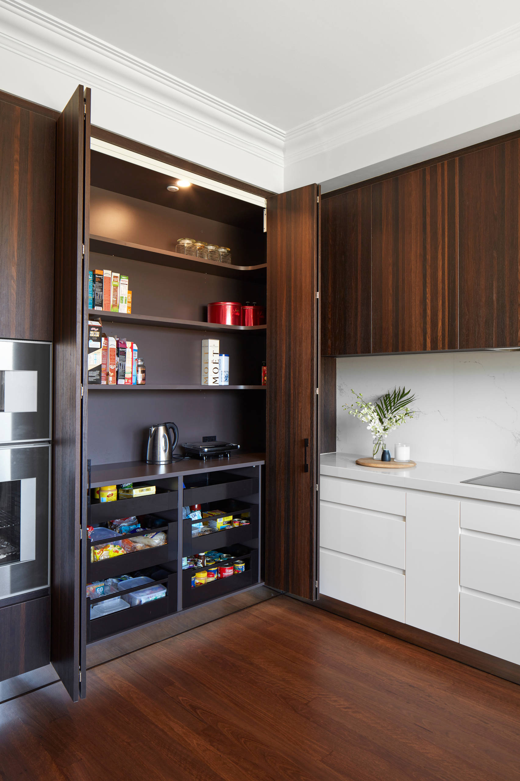 75 Beautiful Kitchen Pantry With Dark Wood Cabinets Pictures Ideas June 2021 Houzz