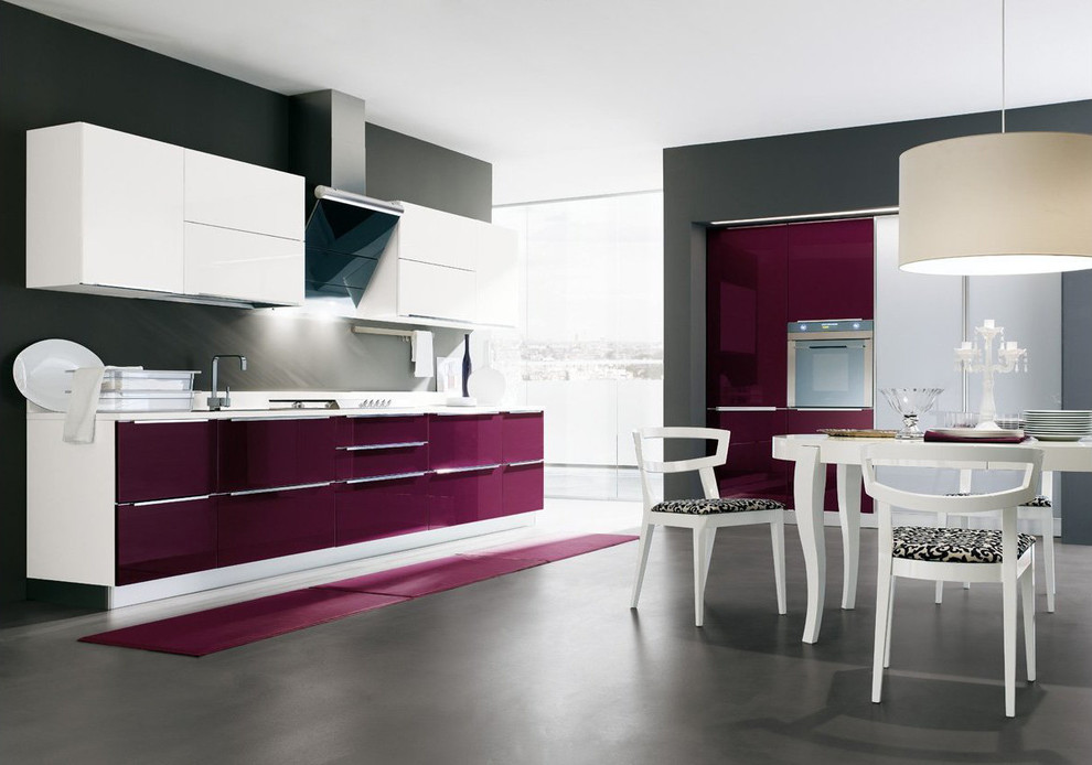 Modern plum and white kitchen - Modern - Kitchen - Miami - by Arredo ...