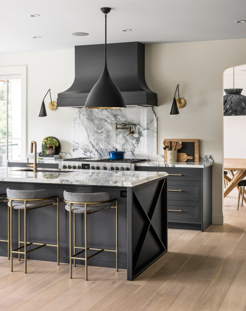 Timeless Elegance: Marble Traditional Kitchen Backsplash Ideas for Gray Cabinets
