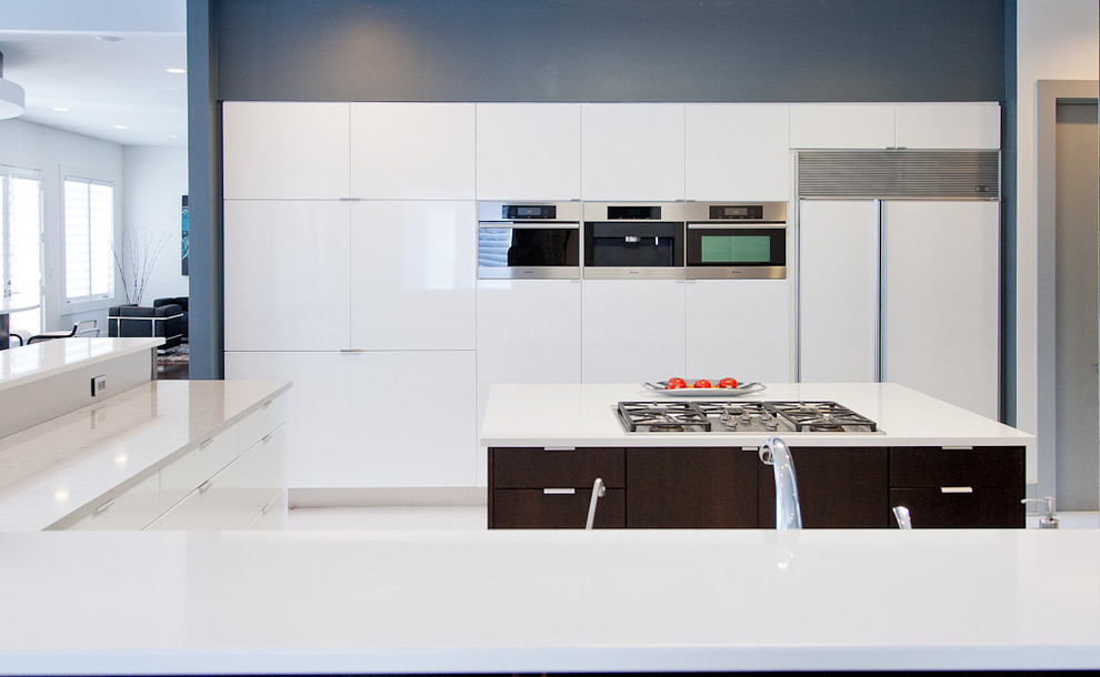 Modern White Kitchen and EatIn Area Contemporary Kitchen Other