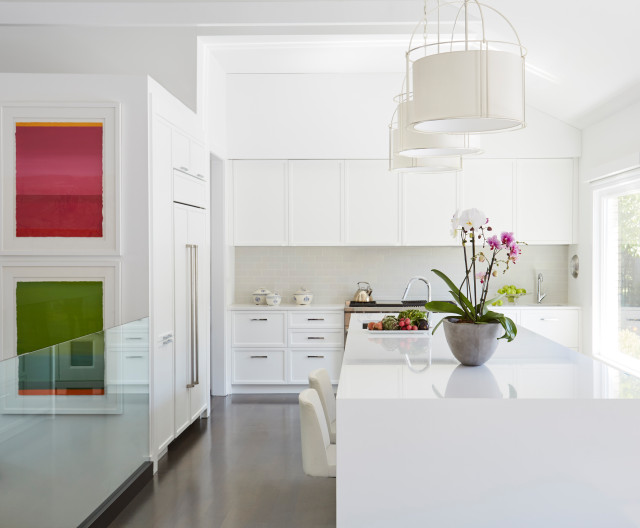 Modern White Kitchen in Wilmette, IL Transitional Kitchen Chicago