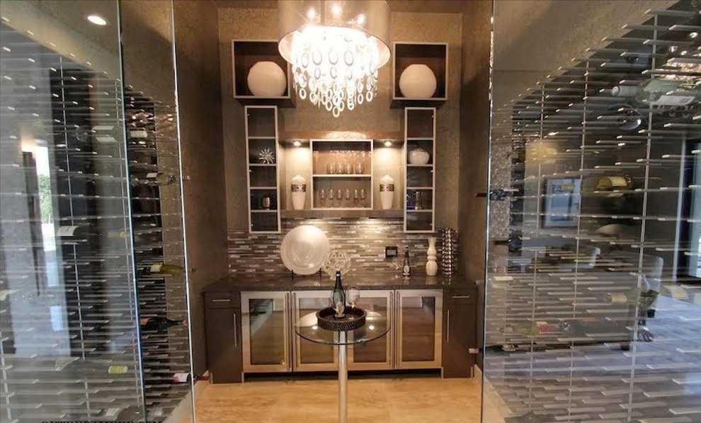 Inspiration for a mid-sized modern wine cellar remodel in San Francisco
