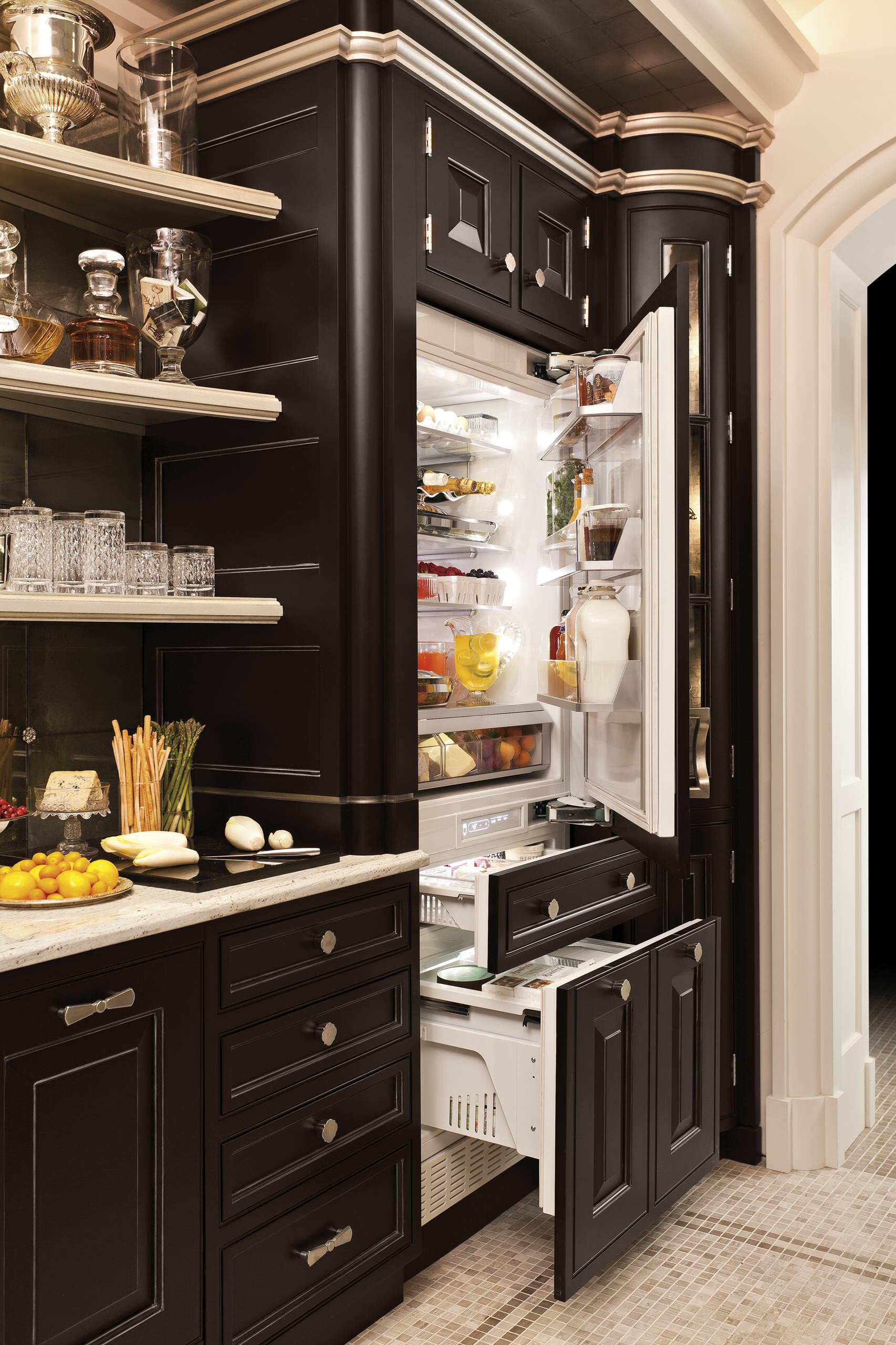 Black built 2024 in kitchen cupboards