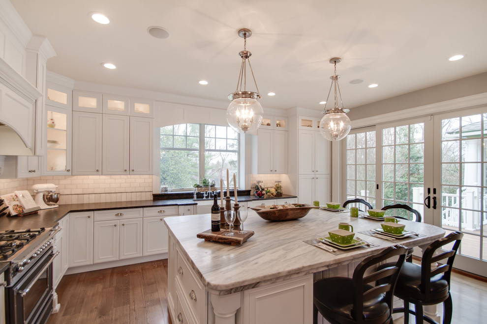 Mont Blanc Quartzite & Silver Pearl Granite in a White