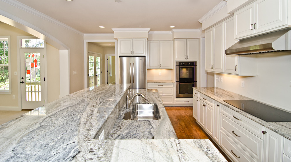 Inspiration for a traditional grey and cream kitchen in DC Metro.