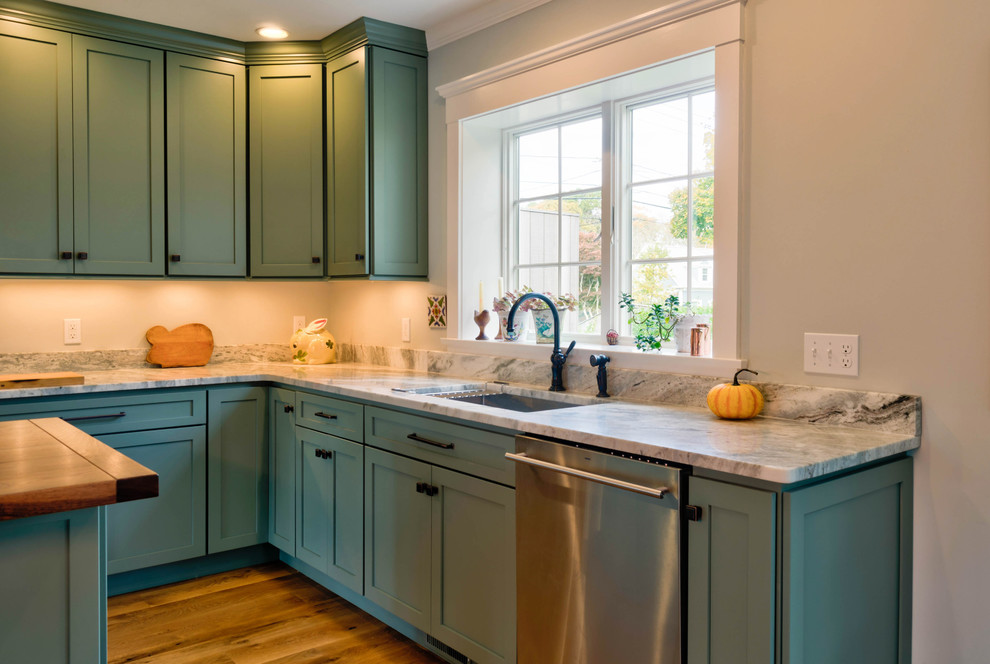 Moss Green Kitchen Eclectic Kitchen Boston by White Wood