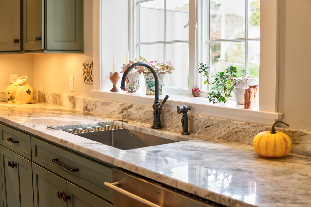 Moss Green Kitchen Eclectic Kitchen Boston by White Wood