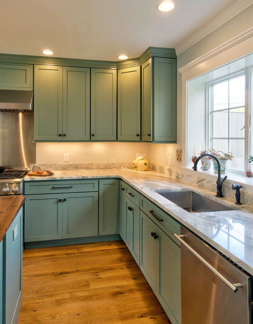 Moss Green Kitchen - Eclectic - Kitchen - Boston - by White Wood ...