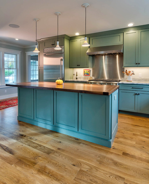 Moss Green Kitchen Eclectic Kitchen Boston by White Wood