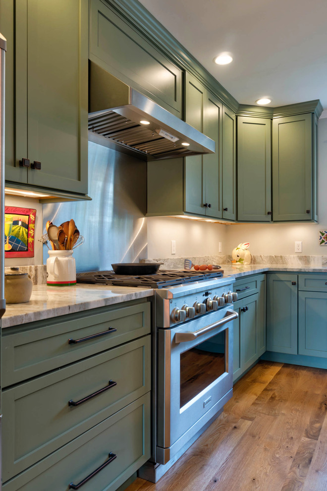 Moss Green Kitchen Eclectic Kitchen Boston by White Wood