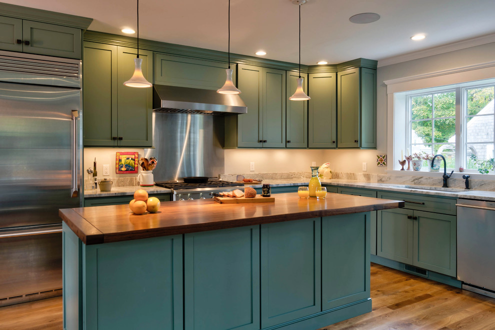 Moss Green Kitchen Eclectic Kitchen Boston By White Wood Kitchens