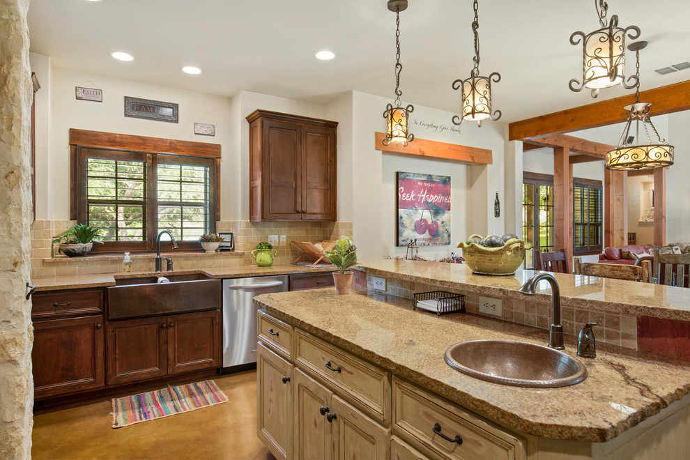 Mountain Springs Ranch Rustic Kitchen Austin by L.A. Ray