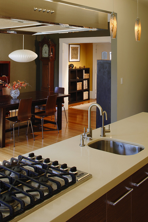 Example of a trendy kitchen design in San Francisco with a single-bowl sink