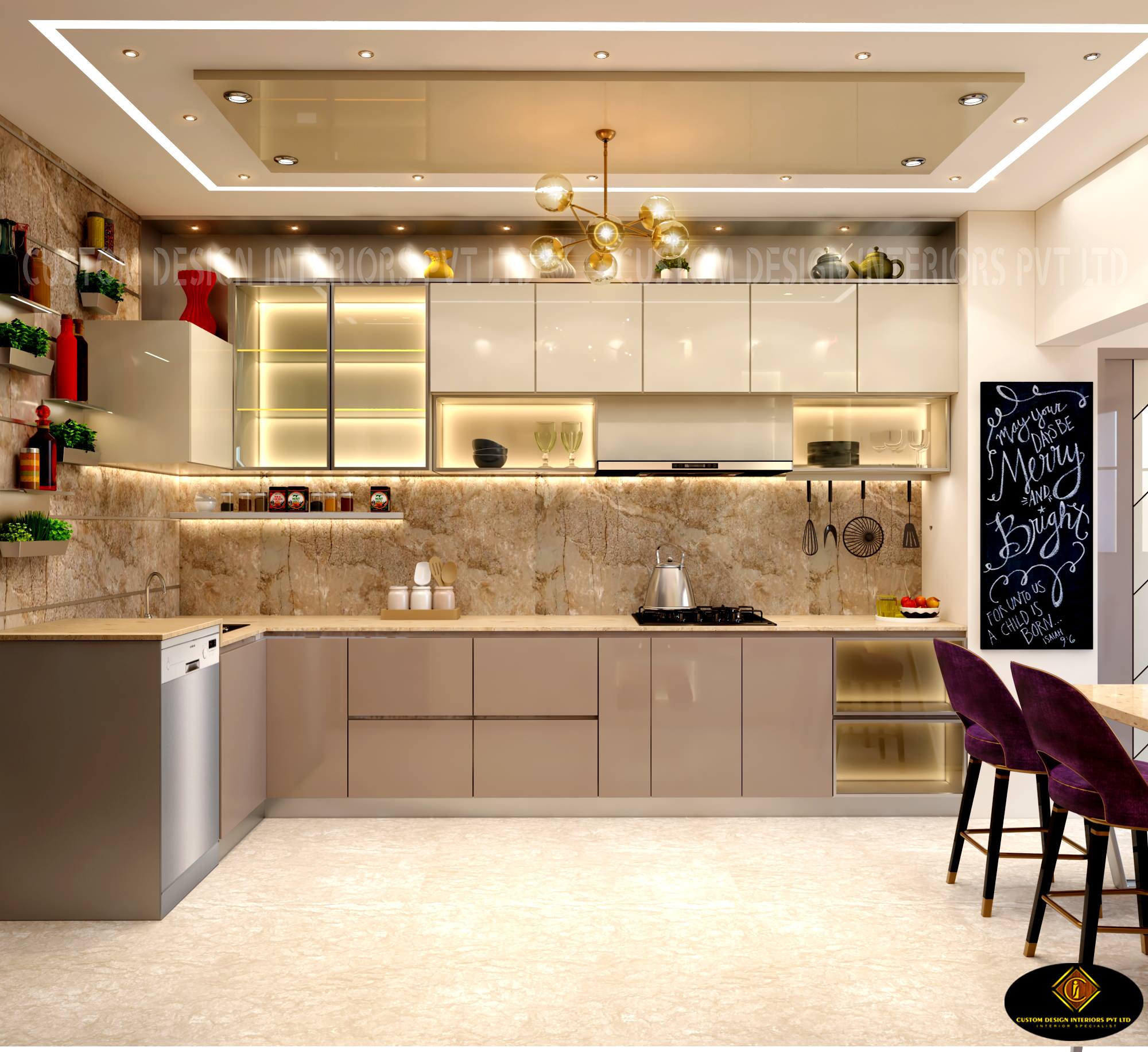 Mr. Sunny Roy's Luxury Modern Kitchen | Kolkata West Bengal | CDI - Modern  - Kitchen - Kolkata - by Custom Design Interiors Pvt. Ltd. | Houzz