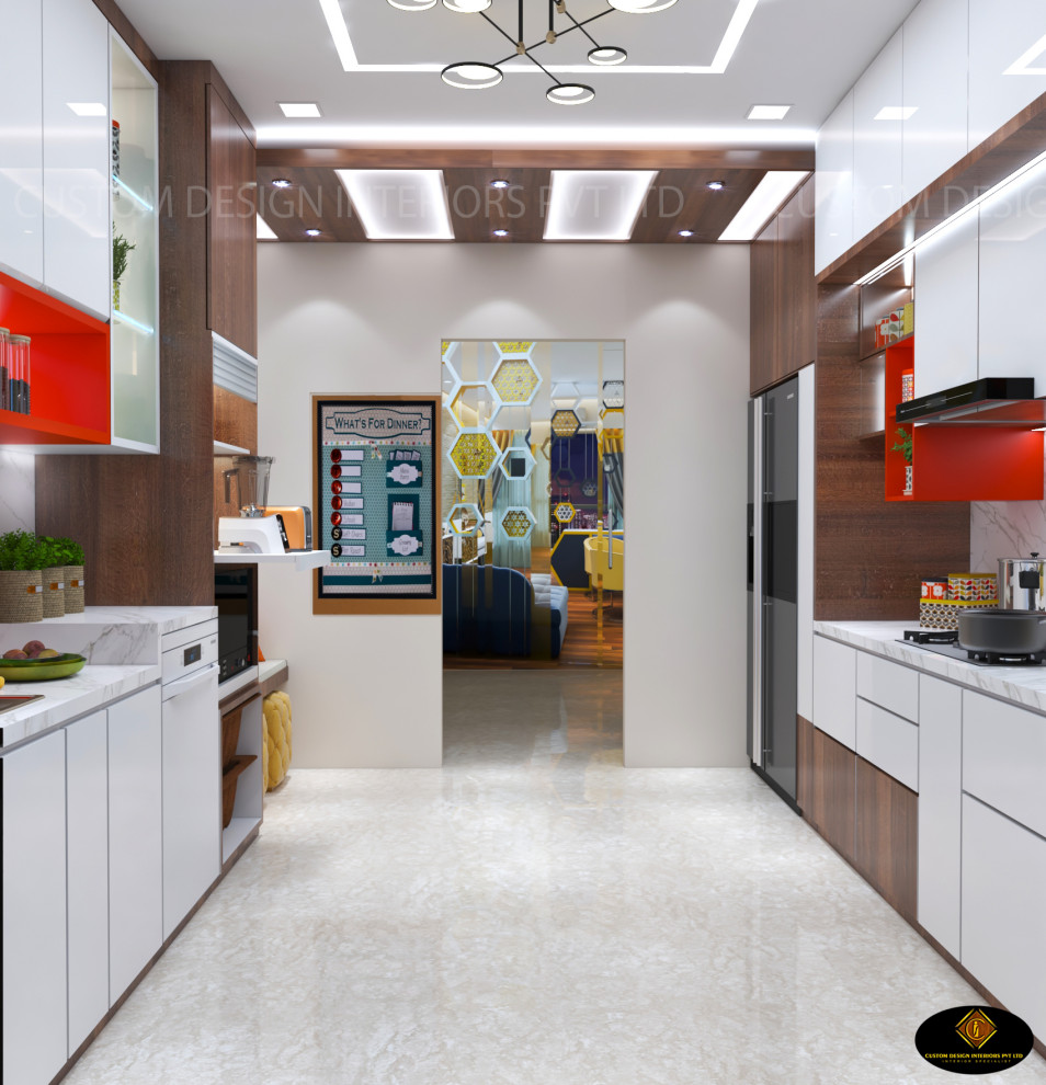 Mrs. Priya Dutta's Luxury Modern Kitchen | Kalighat Kolkata West Bengal |  Custom - Modern - Kitchen - Kolkata - by Custom Design Interiors Pvt. Ltd.  | Houzz