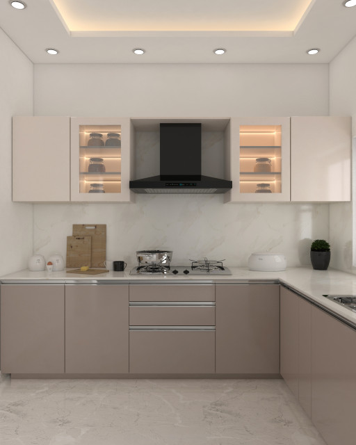 Mrs. Saha’s Contemporary Style Modular Kitchen Rs 85000, Kolkata