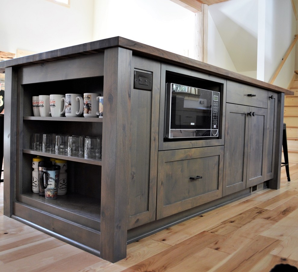 This is an example of a rustic kitchen in Portland.
