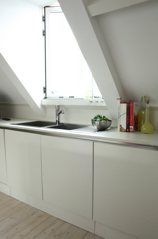 Example of a minimalist kitchen design in Amsterdam