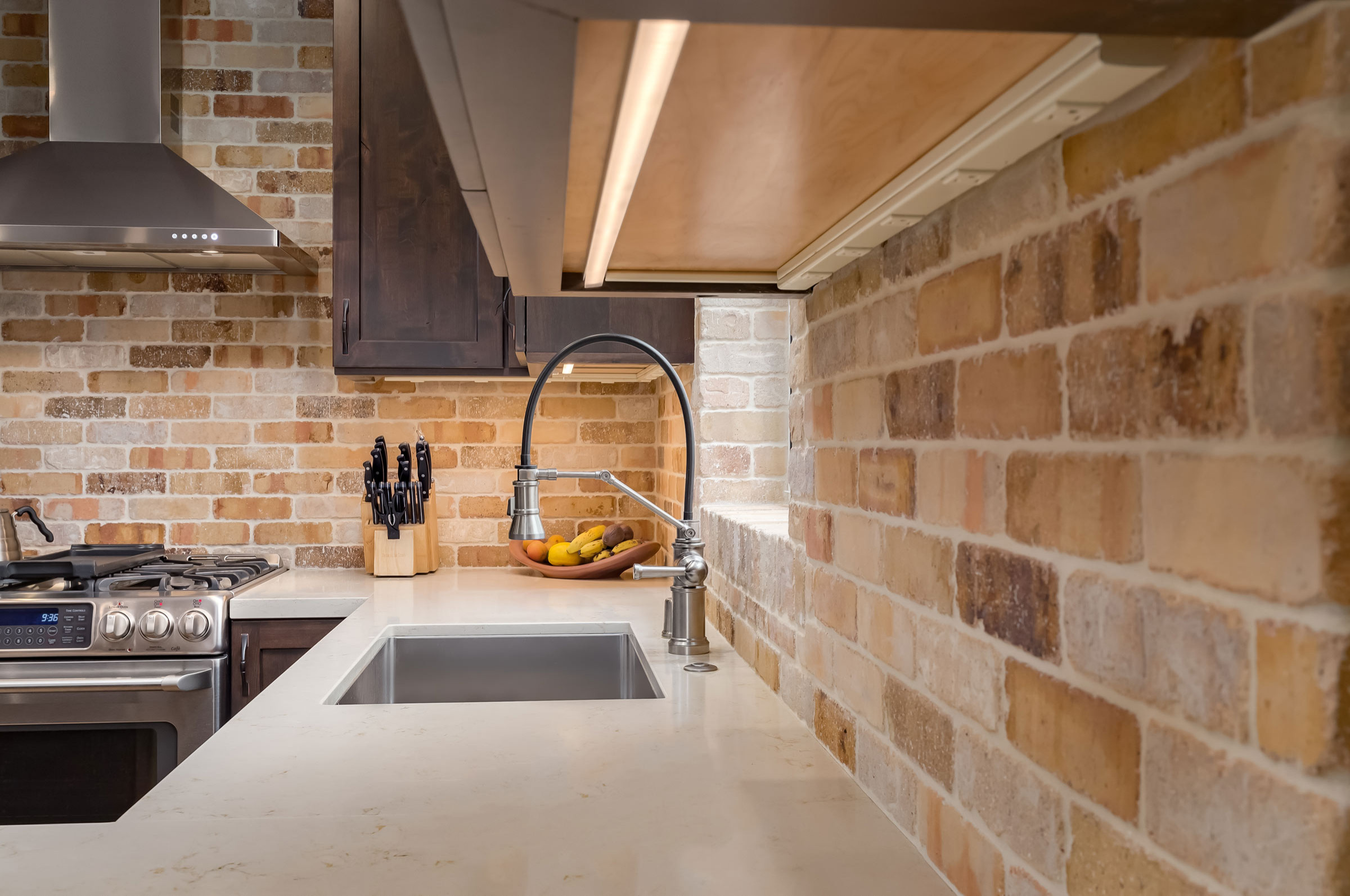 natural stone tile backsplash