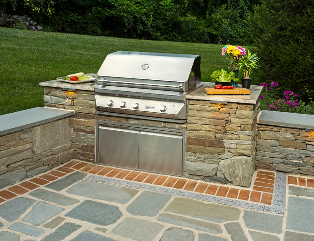 Natural Stone Dry Stack Outdoor Grill, Stone Outdoor Grill