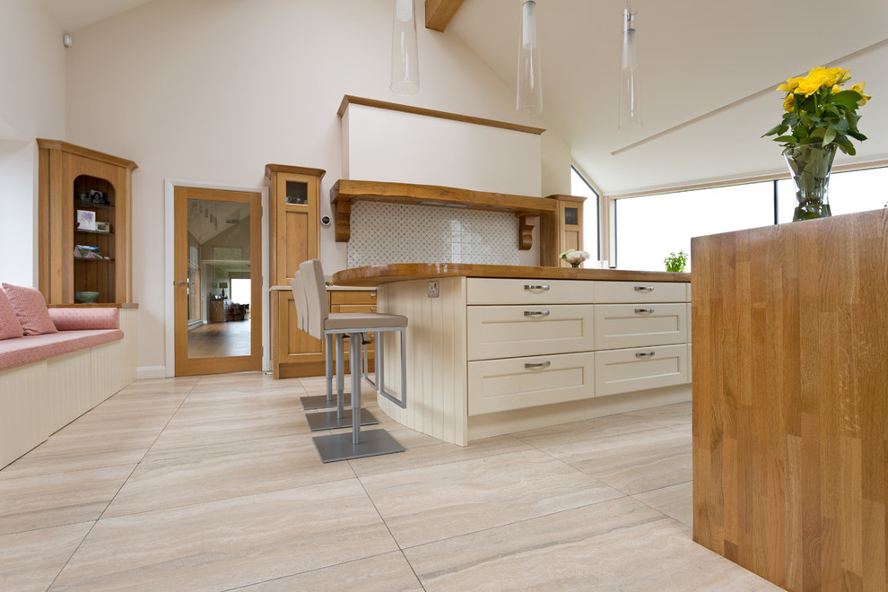Large contemporary kitchen in Belfast.