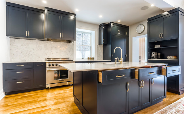 Navy and Gold kitchen - Contemporary - Kitchen - Montreal - by Soll ...