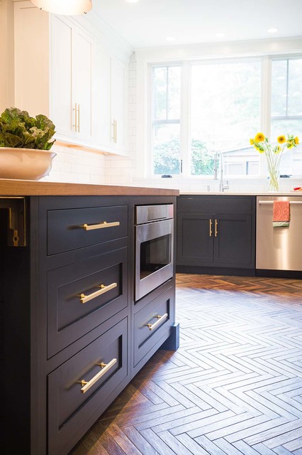 Navy And White Kitchen With Copper Accents Contemporary Kitchen St Louis By Karr Bick Kitchen And Bath