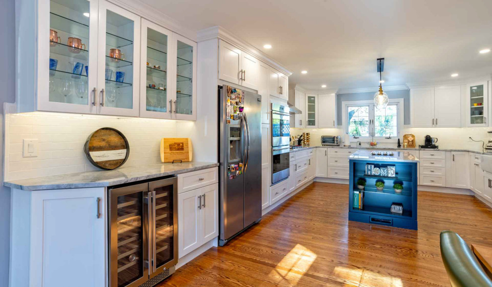 Navy Blue Island Kitchen - Transitional - Kitchen - Philadelphia - by