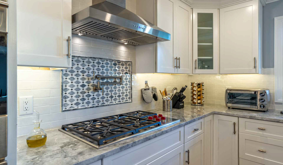 Navy Blue Island Kitchen - Transitional - Kitchen - Philadelphia - by